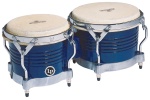 LP Matador M201-BLWC Wood Bongos (Blue, Chrome)