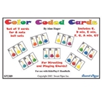 Set of 7 Color Coded Cards for 8 Note Handbells