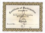 Chorus Participation Certificates