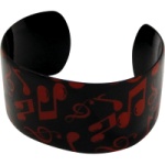 Black with Red Notes Bracelet