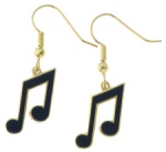 Black Eigth Note Earrings