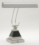 Satin Nickel with Black Leather Piano Lamp