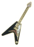 Black Flying V Guitar Pin