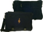 Black G Clef Expanding Portfolio Bag