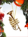 Gold Cornet Ornament
