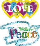 Joy, Peace, Love Christian Sparkle Stickers