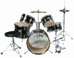 Percussion Plus 5 Piece Junior Drum Set with Cymbals - Black