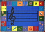 Note Worthy Preschool Music Classroom Rug - 5 Ft. 4 In. x 7 Ft. 8 In.