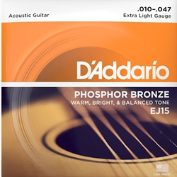 D'Addario EJ15 Acoustic Guitar Strings Phosphor Extra Light