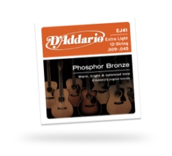 D'Addario EJ41 Acoustic Guitar Strings 12-String Phosphor Extra Light