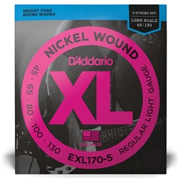 D'Addario EXL170-5 5-String Nickel Wound Long Scale Bass Strings