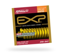 D'Addario EXP10 Acoustic Guitar Strings 80/20 Extra Light