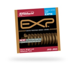 D'Addario EXP16 Acoustic Guitar Strings Phosphor Light