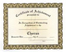Chorus Achievement Certificates