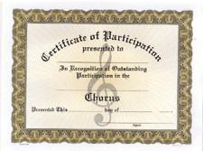 Chorus Participation Certificates