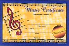 Large Music Certificates with Gold Seals