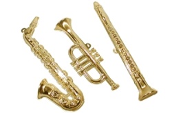 3D Gold Instruments Wall Decor