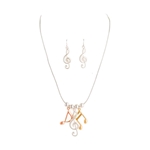Multi Musical Notes Necklace with Earrings