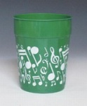 Music Notes Plastic Cup Green