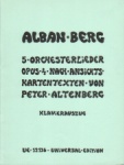 Altenberg Lieder, Op. 4 - Voice and Piano