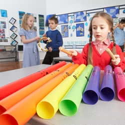 Kids Playing with Boomwhackers