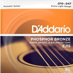 D'Addario EJ15 Phosphor Bronze Extra Light (.010-.047) Acoustic Guitar Strings