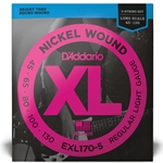 D'Addario EXL170-5 Regular Light 5-String Bass Strings 45-130, Long Scale