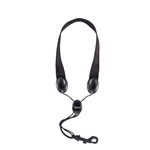 Rico Fabric Neckstrap for Soprano or Alto Sax with Plastic Snap Hook - Black