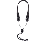 Rico Fabric Neckstrap for Tenor or Bari Sax with Plastic Snap Hook - Black
