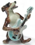 Greyhound with Guitar Mini Figurine