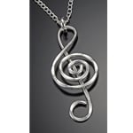 Silver Plated Clef Necklace "30 inch"