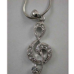 Clef Rhinestone Necklace