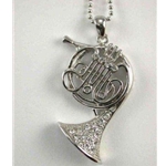 French Horn Rhinestone Necklace