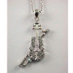 Violin Rhinestone Necklace