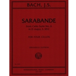 Sarabande from Cello Suite No. 6, S. 1012 - Cello Quartet