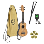 Keiki K3-SPM Soprano Ukulele Pack - Spalted Maple