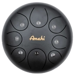 Amahi 10" Steel Tongue Drum in D Major Pentatonic with Bag - Black