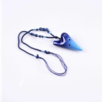 STL Ocarina 6-Hole E Major Ocarina Mini Necklace - Blue