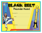 Recorder Award Certificate - Black Belt