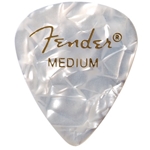 Fender Premium Celluloid Picks, 351 Shape - Medium, White Moto, 12-pack