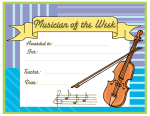 Musician of the Week Certificates