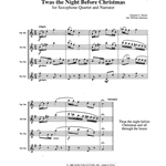 Twas the Night Before Christmas - Sax Quartet SATB and Narrator
