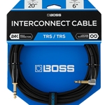 Boss BCC-3-TRA Interconnet Cable - TRS/TRS, 3 Feet (1 Meter)