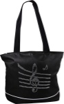 G Clef Rhinestone Bag - Black