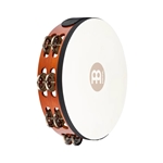 Meinl 10" Headed Wood Tambourine, Dual Row, Nickel Plated Steel Jingles