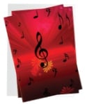 Treble Clef and Flowers Note Cards