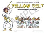 Dojo Award Belt Certificates (Yellow) - Pack of 25