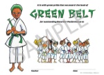 Dojo Award Belt Certificates (Green) - Pack of 25