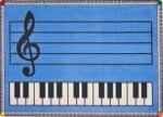Joy Play Along Carpet 5'4" x 7'8" - Blue with Keys