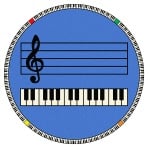 Joy Play Along Carpet 7'7" Round - Blue with Keys